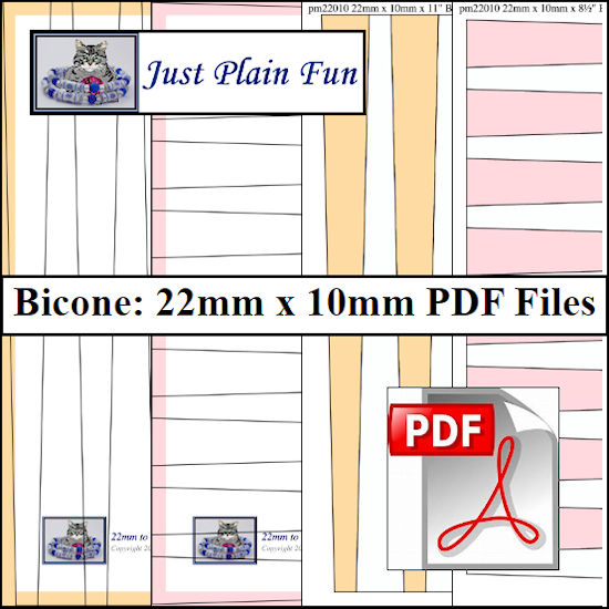 Bicone: 22mm x 10mm Paper Bead Templates