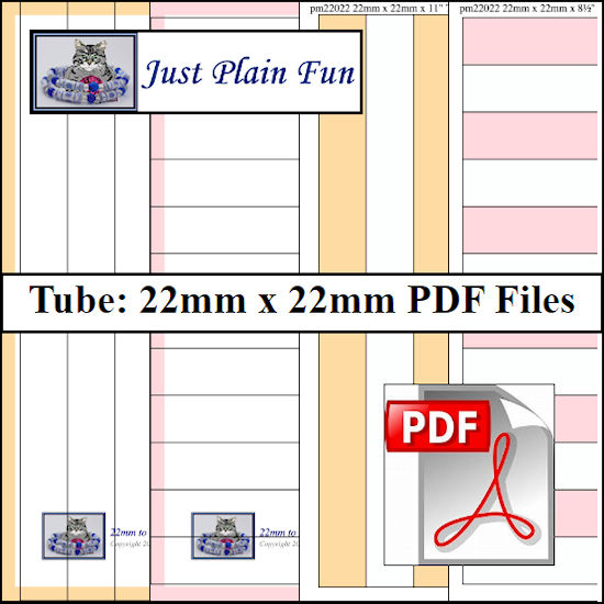 Tube: 22mm x 22mm Paper Bead Templates