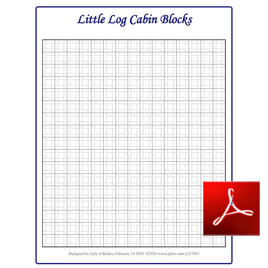 Little Log Cabin Blocks Coloring Page
