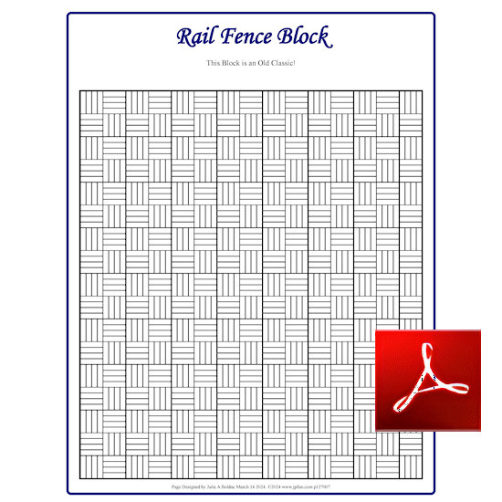 Rail Fence Block Coloring Page