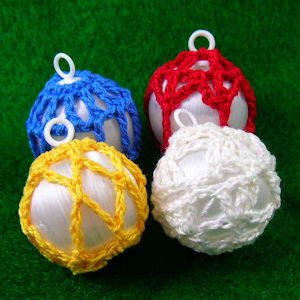 Four Mini Ball Ornaments