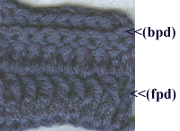 Front Post and Back Post Double Crochet Sample