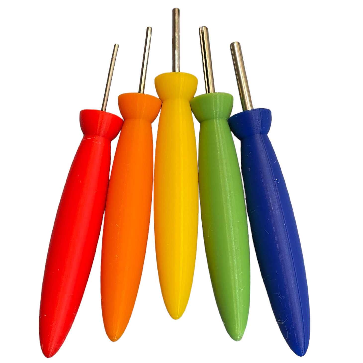 3D Printed Rainbow Colors Set of 5 Slotted Paper Bead Rollers