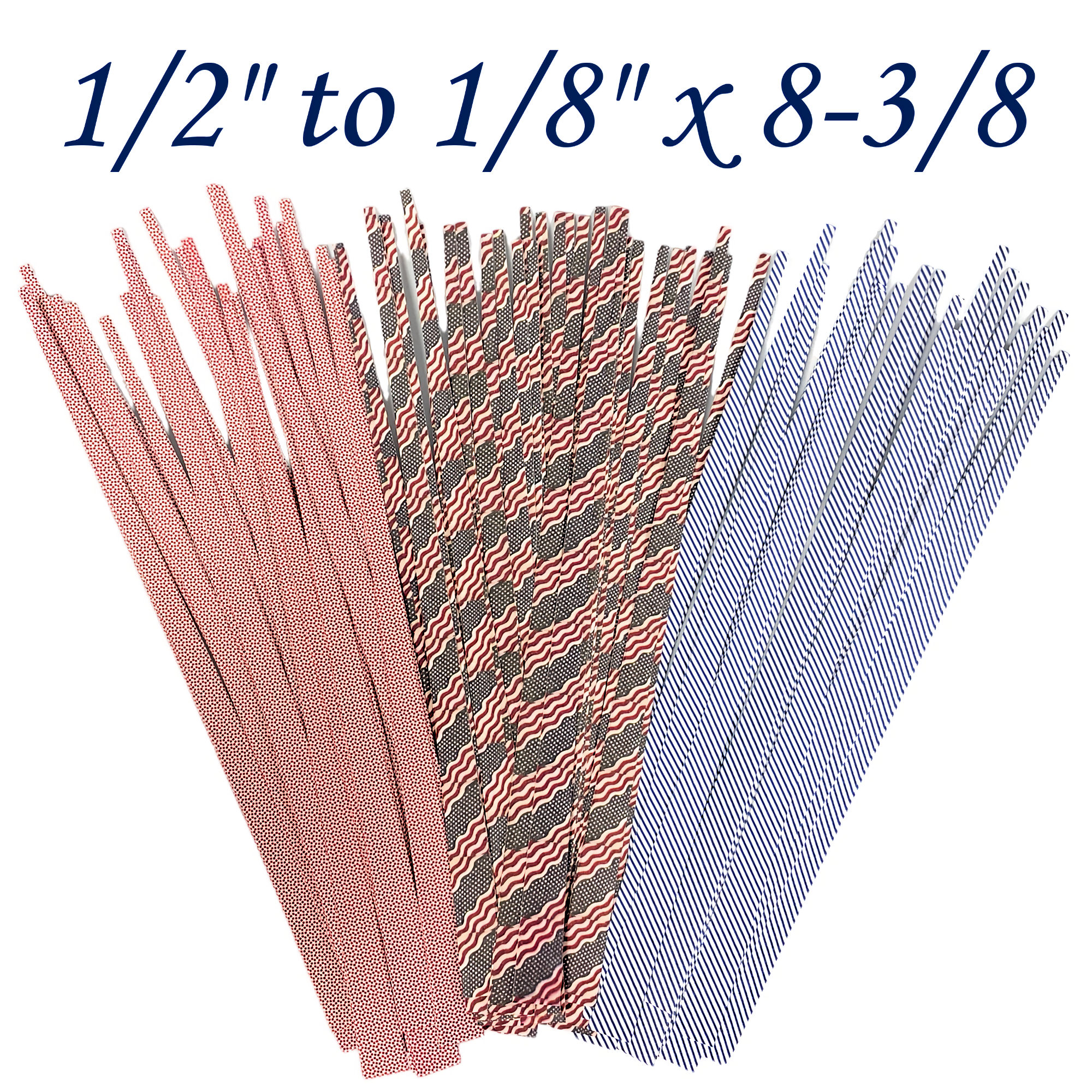 Patriotic Pack Pre Cut Paper Bead Strips  1/2" to 1/8" x 8-3/8"