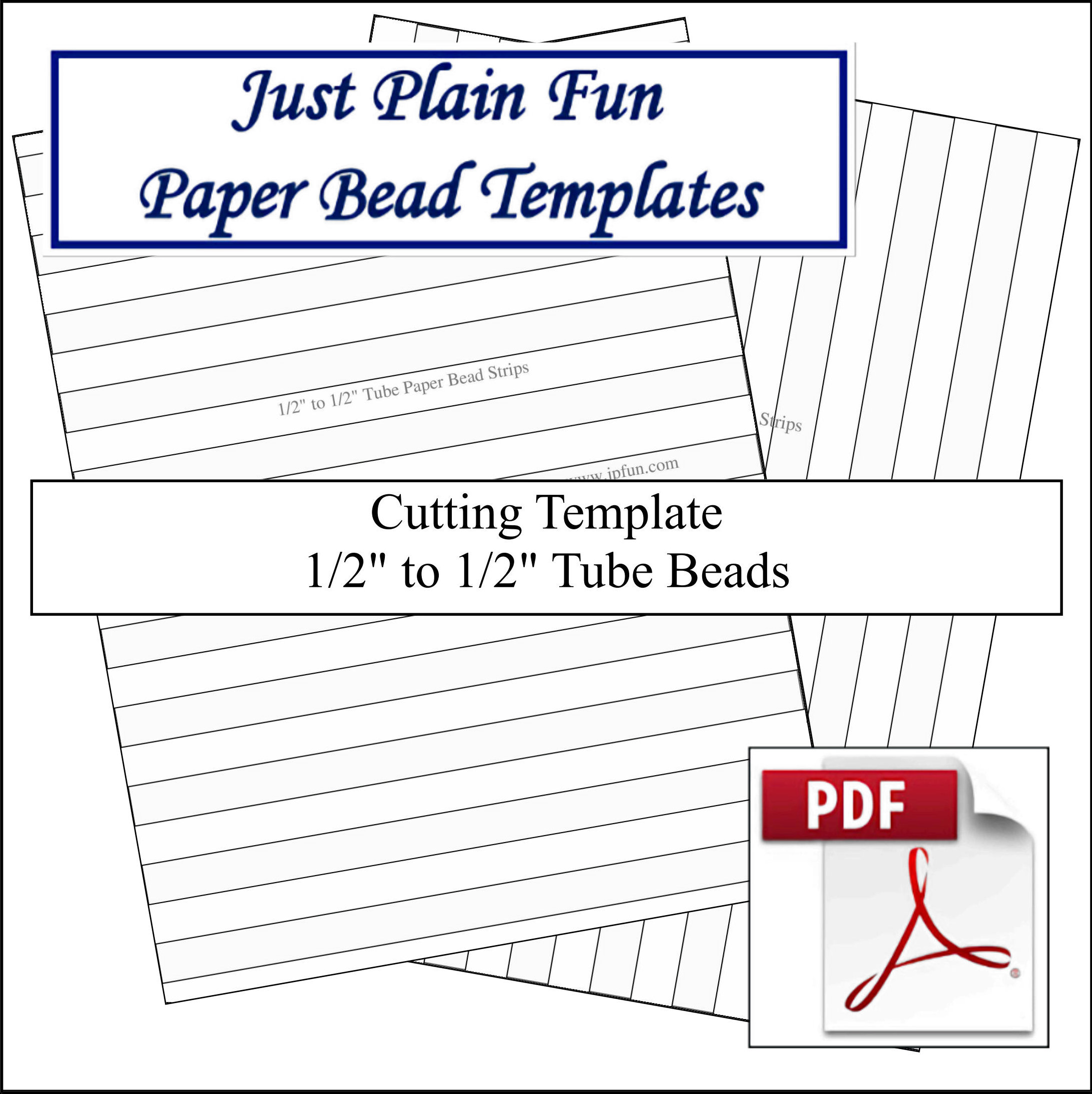 Paper Bead Templates, 1/2in to 1/2in Strips