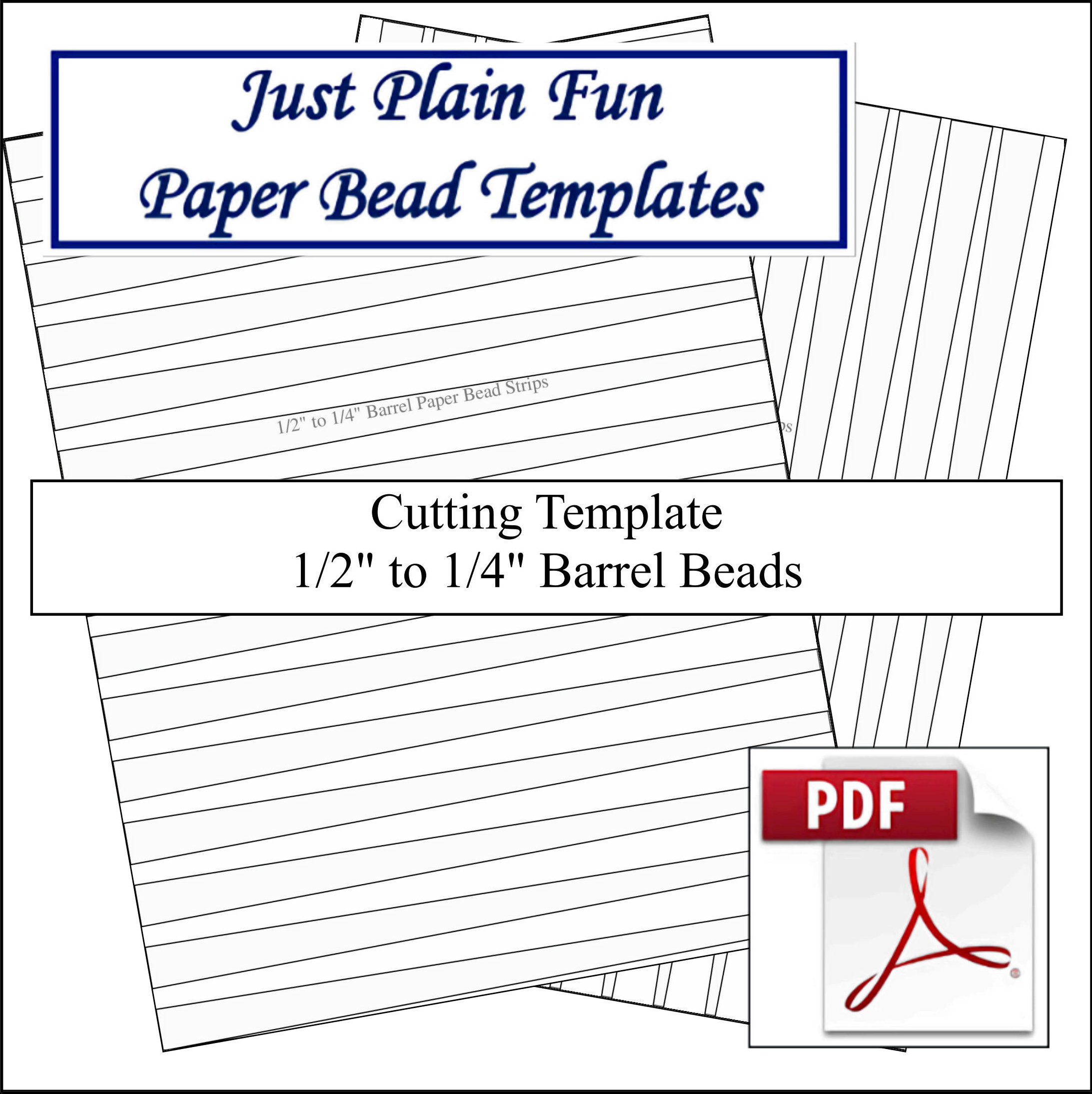 Paper Bead Templates, 1/2in to 1/4in Strips