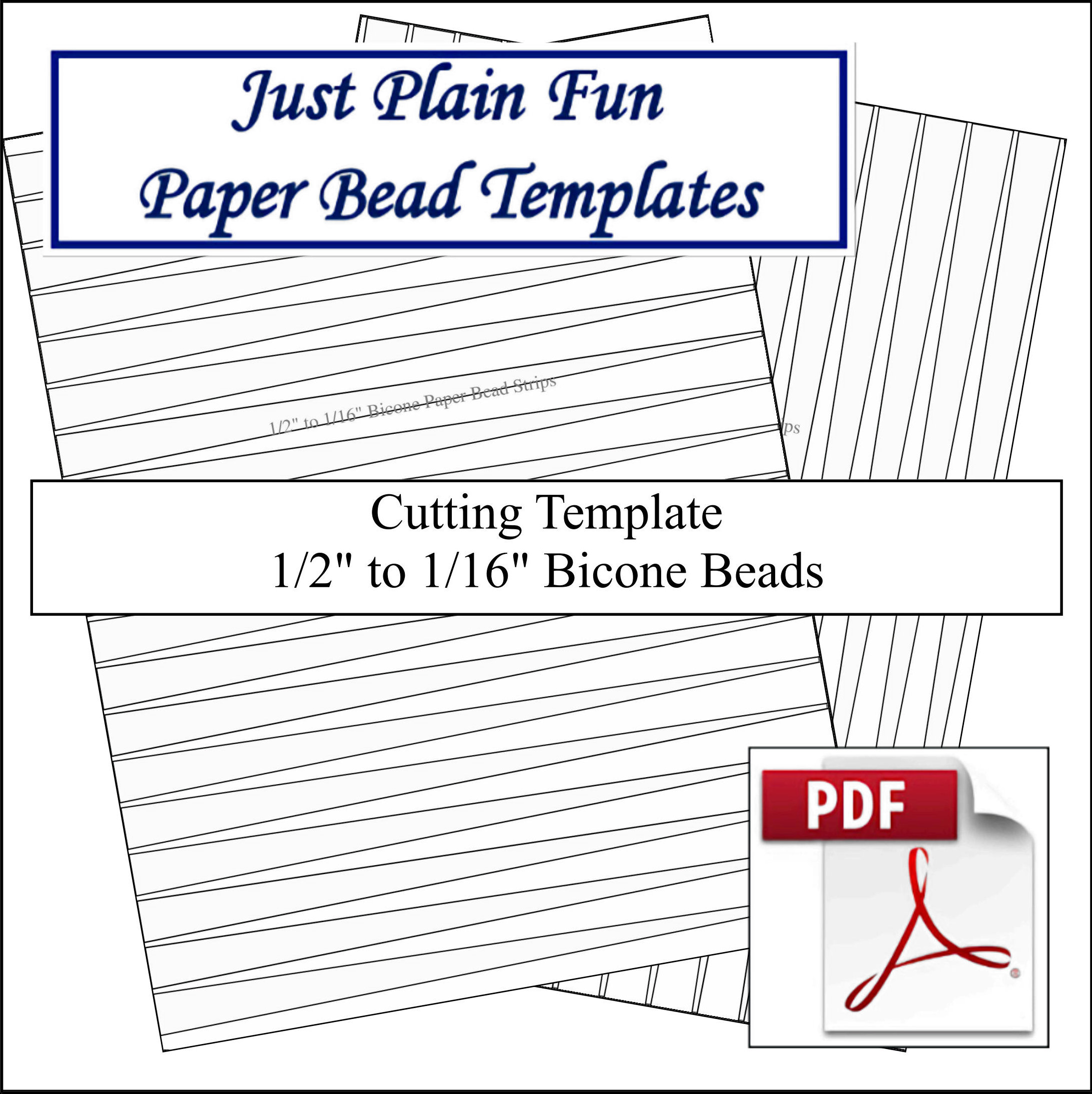 Paper Bead Templates, 1/2in to 1/16in Strips