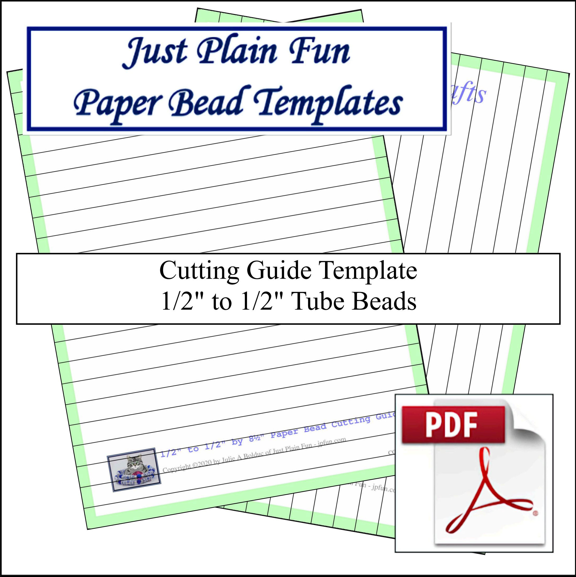 Paper Bead Templates, 1/2in to 1/2in Strips