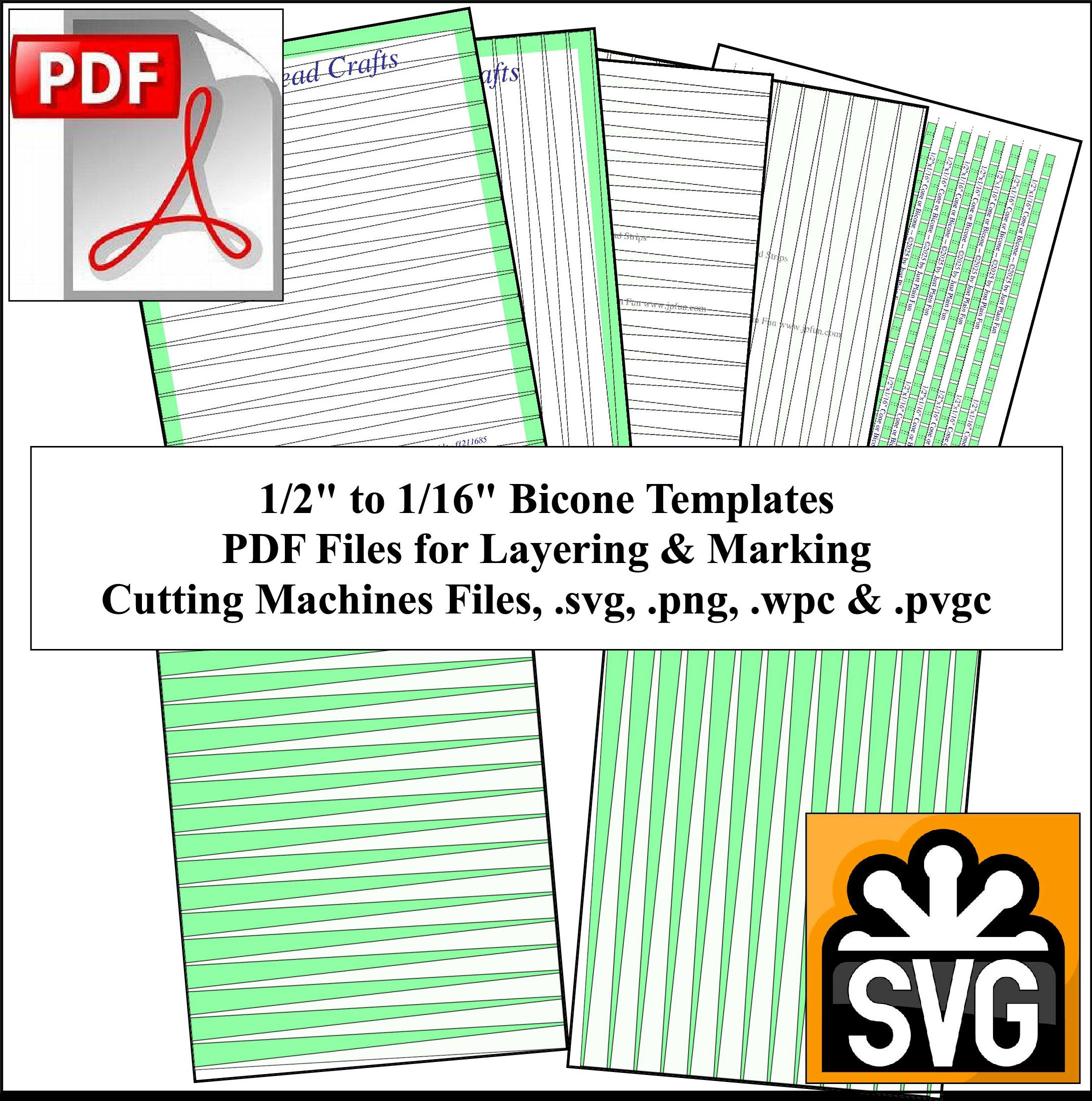 Bicone 1/2in x 1/16in Paper Bead Templates