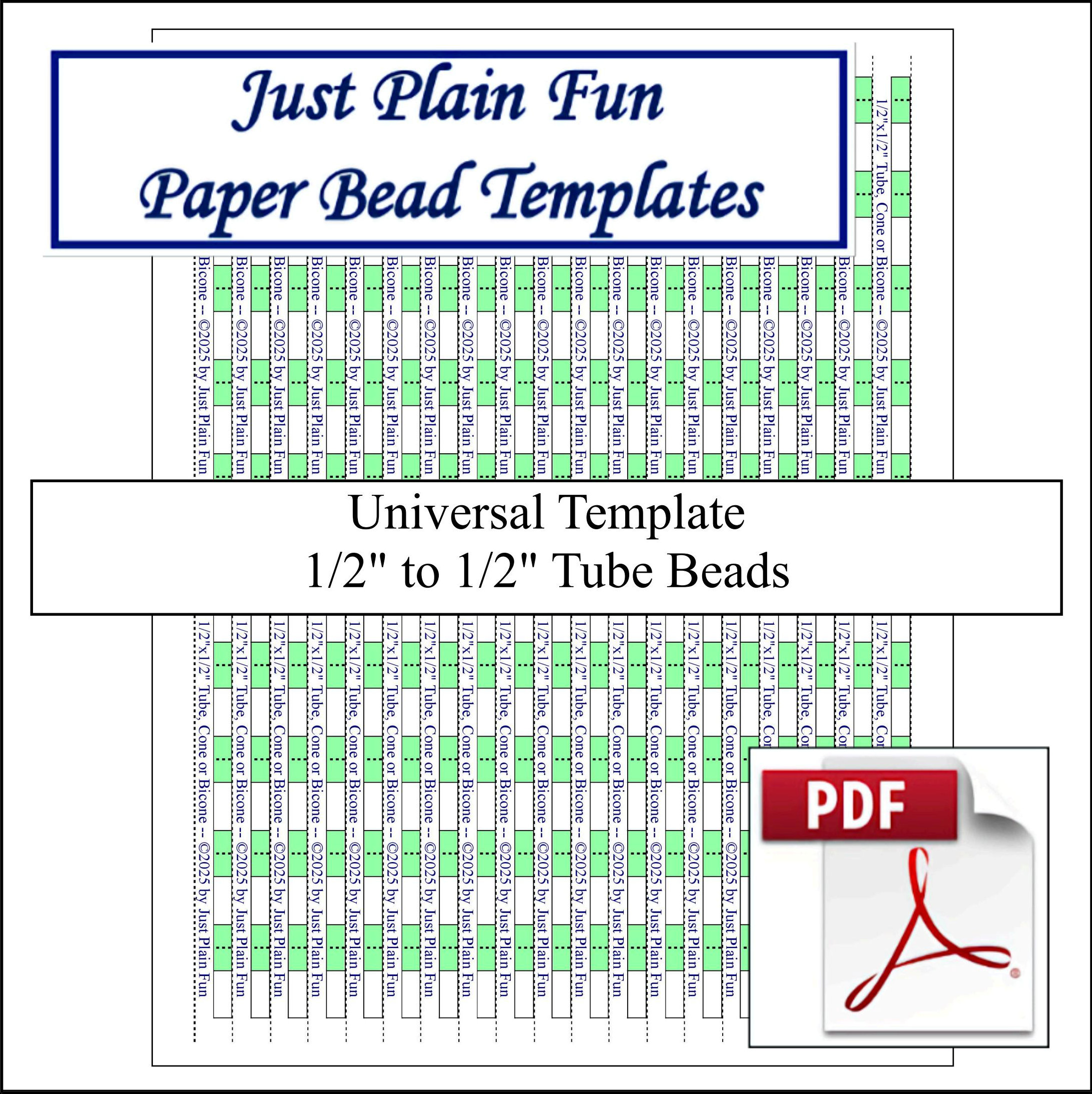 Paper Bead Templates, 1/2in to 1/2in Strips