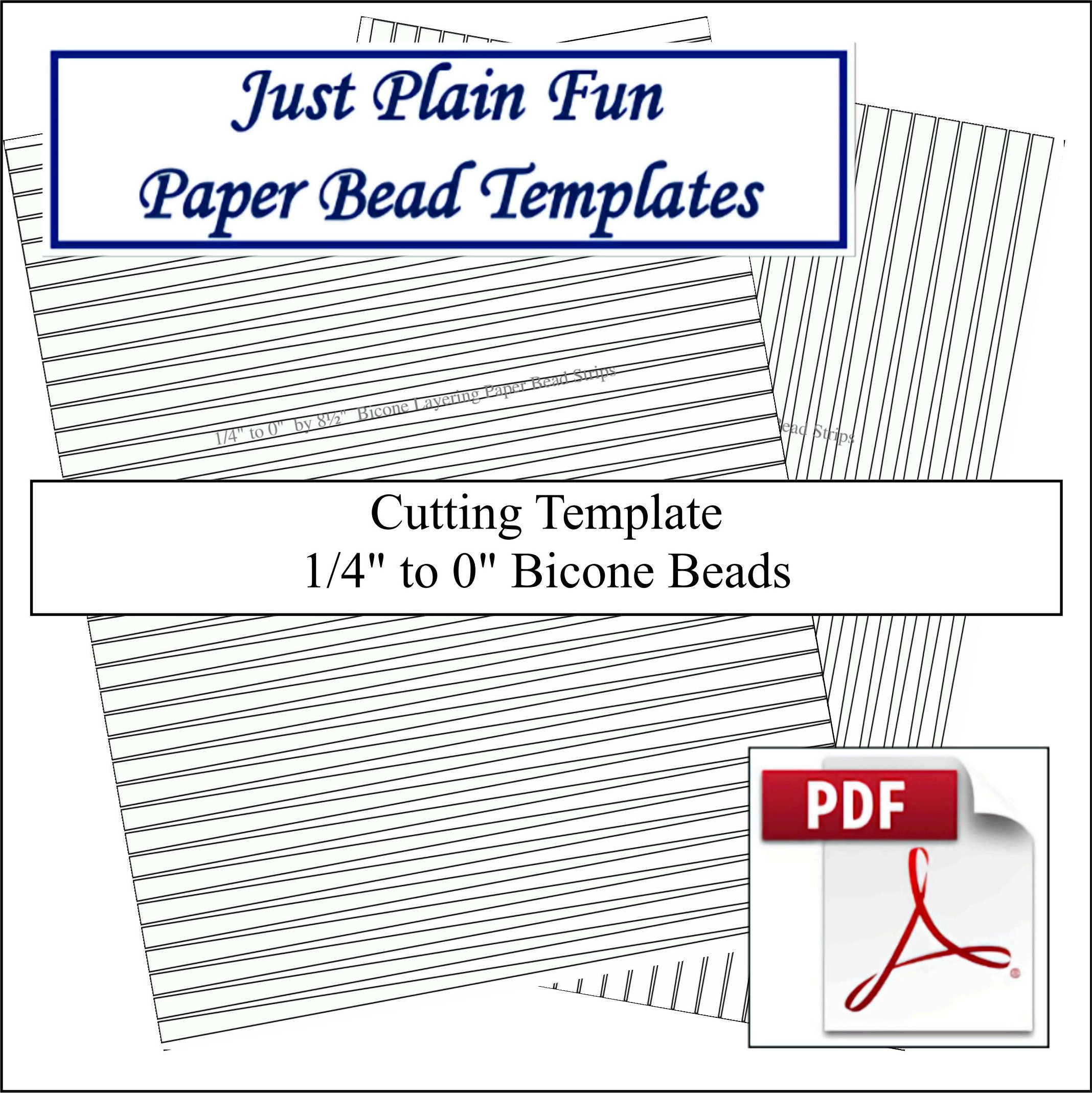 Paper Bead Templates, 1/4in to 0in Strips