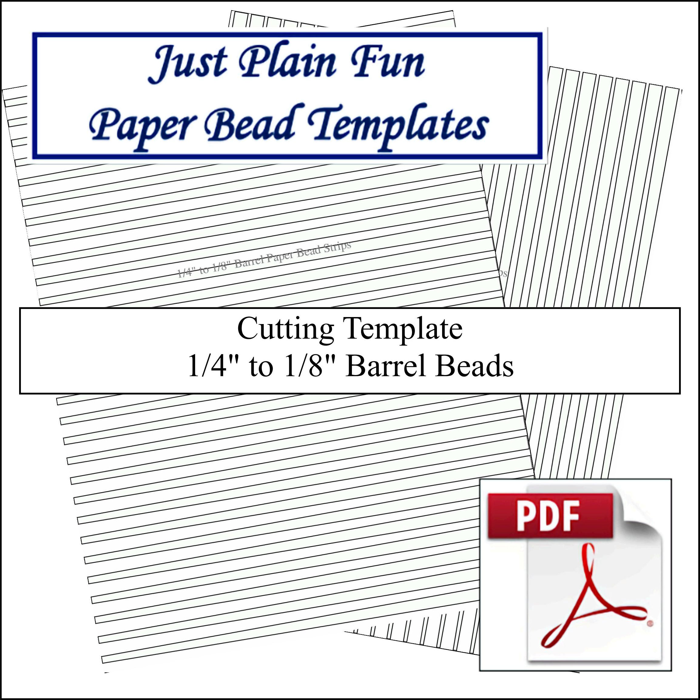 Paper Bead Templates, 1/4in to 1/8in Strips