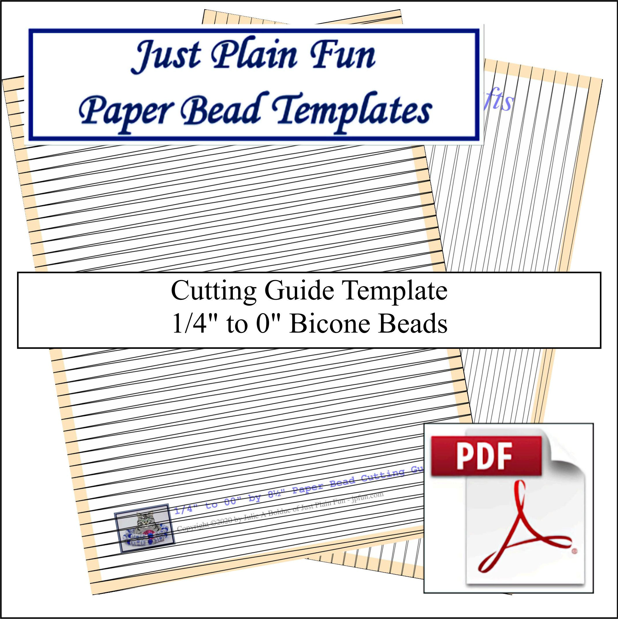 Paper Bead Templates, 1/4in to 0in Strips