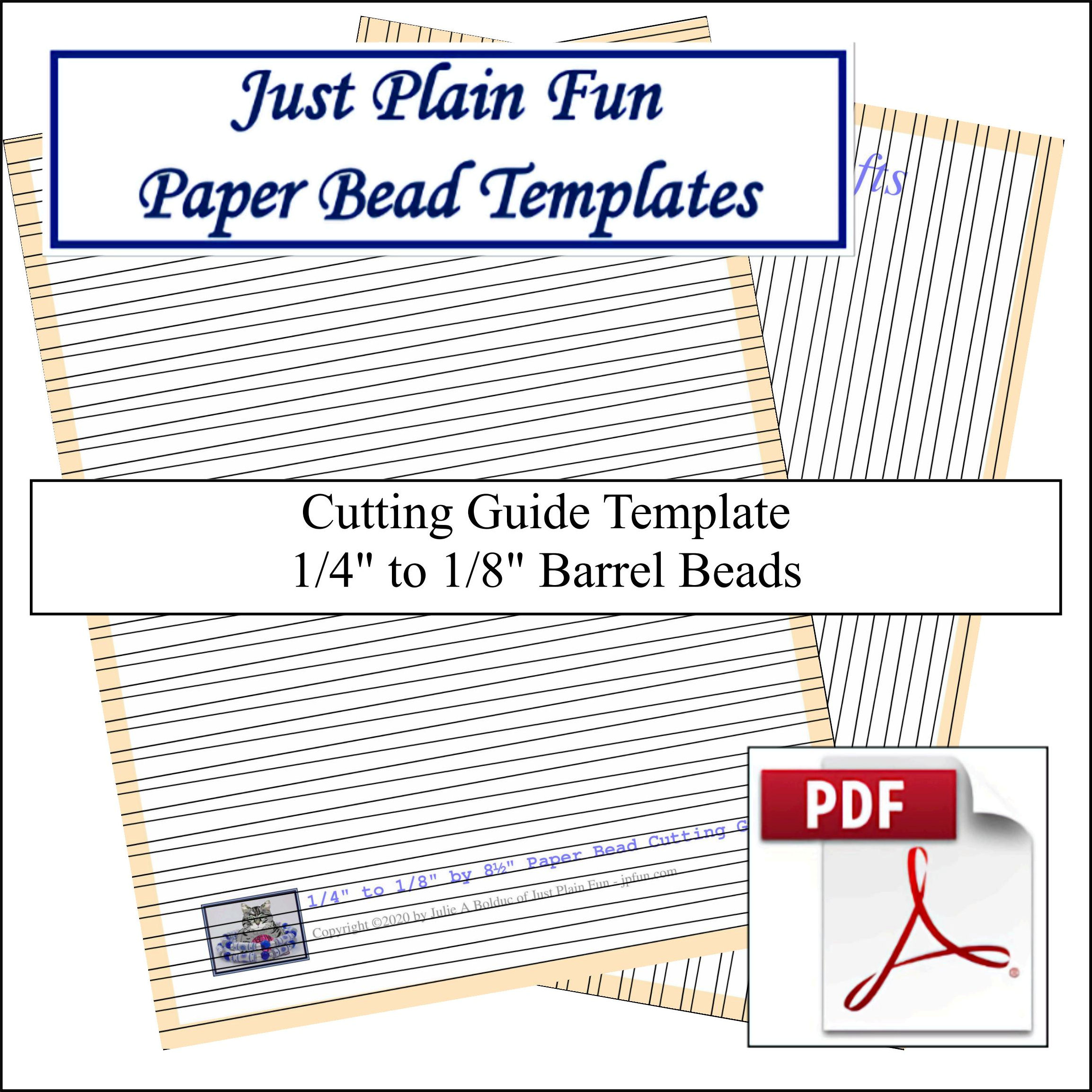 Paper Bead Templates, 1/4in to 1/8in Strips