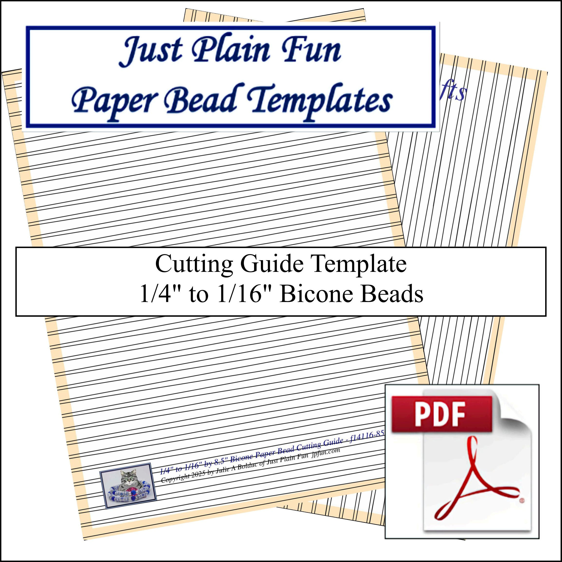 Paper Bead Templates, 1/4in to 1/16in Strips