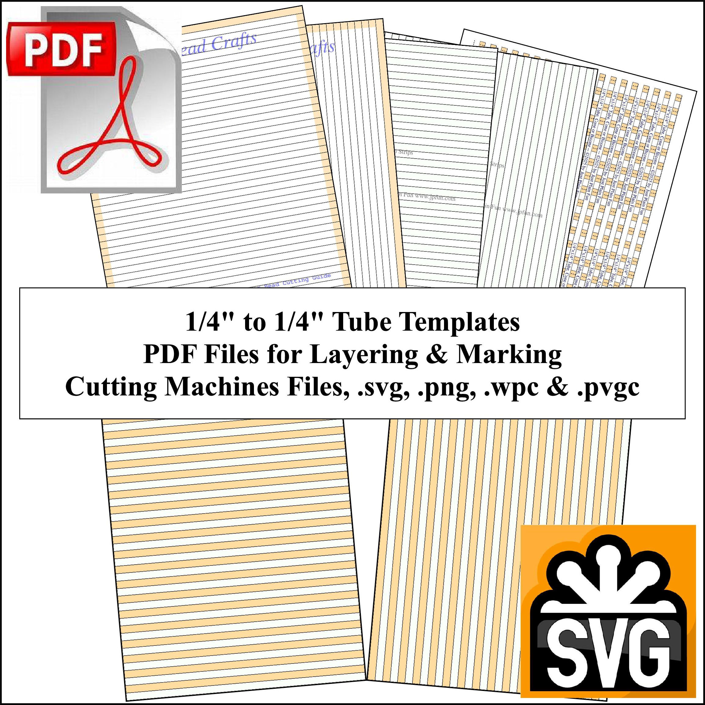 Tube: 1/4in x 1/4in Paper Bead Templates