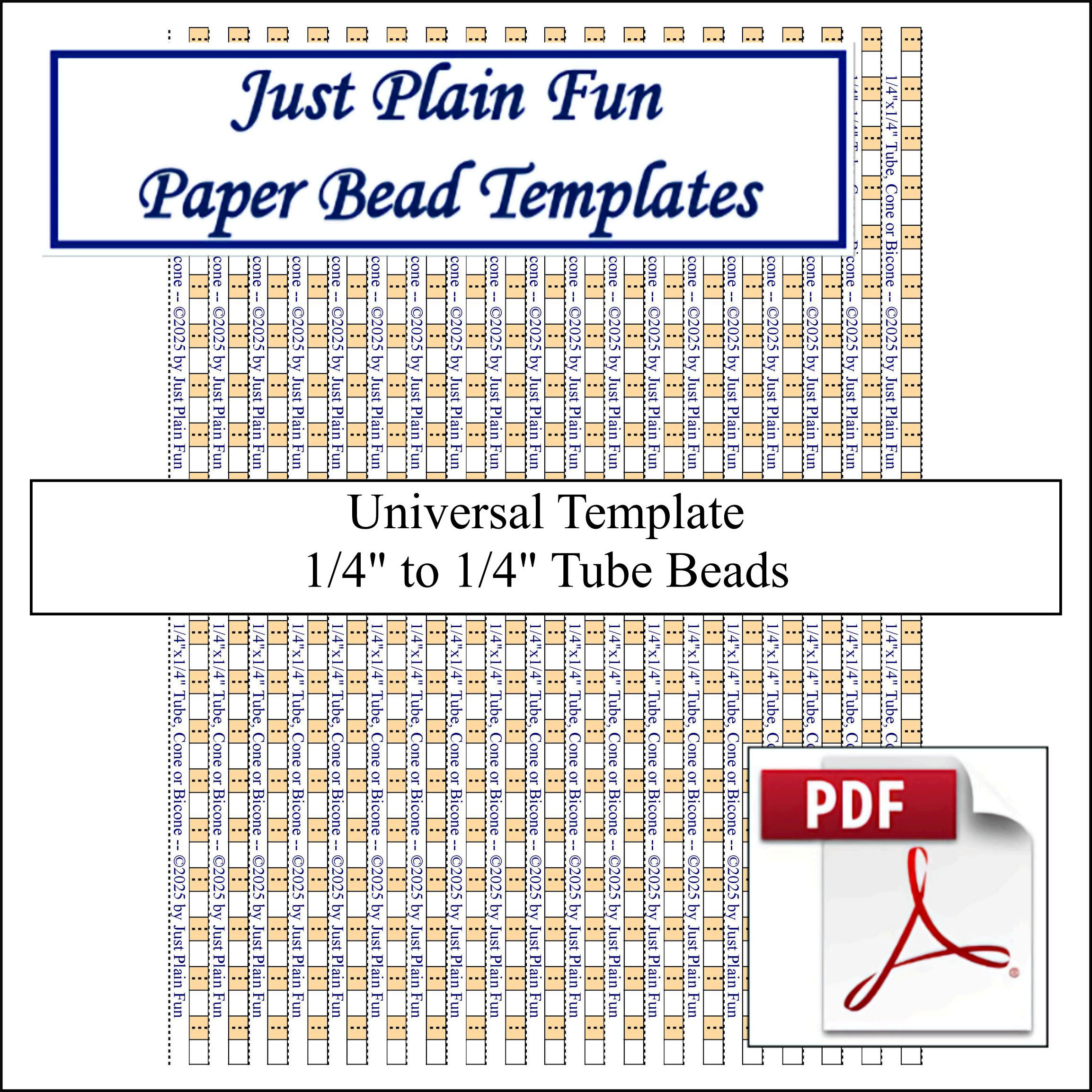 Paper Bead Templates, 1/4in to 1/4in Strips