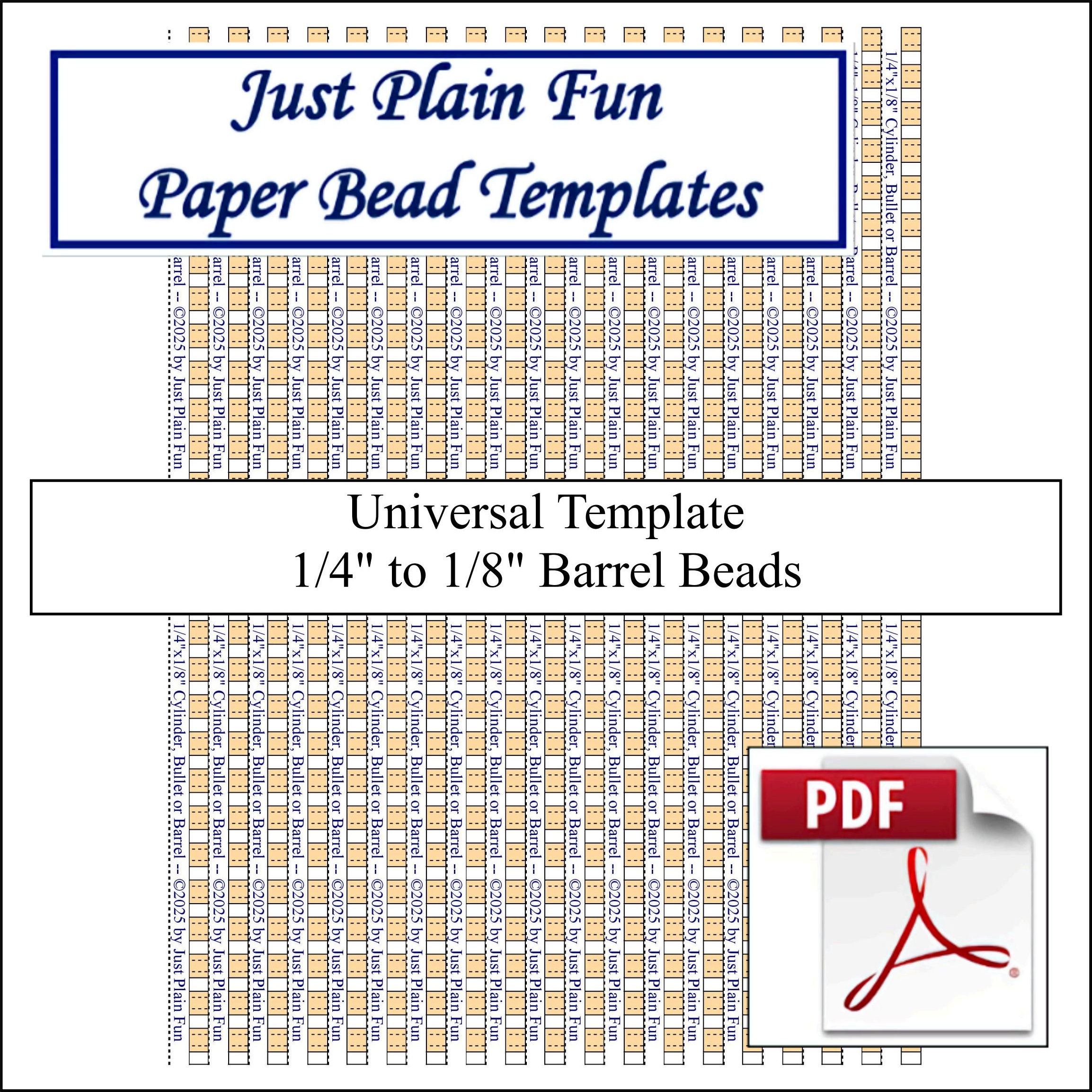 Paper Bead Templates, 1/4in to 1/8in Strips