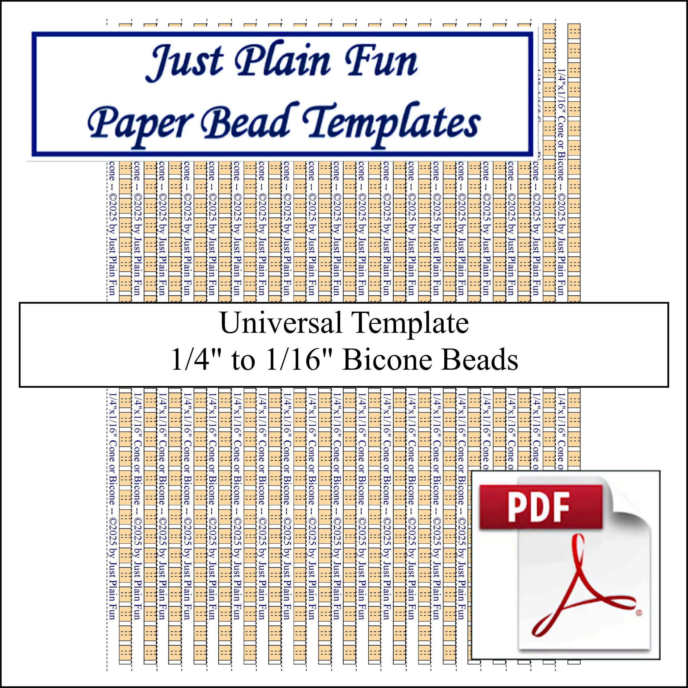 Paper Bead Templates, 1/4in to 1/16in Strips