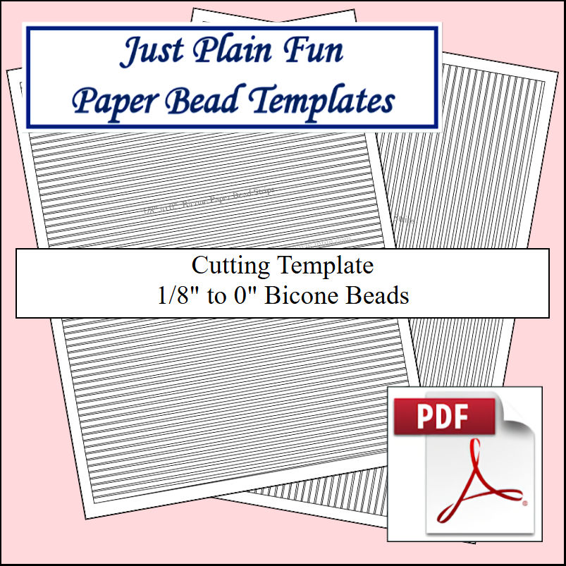 Paper Bead Templates, 1/8in to 0in Strips