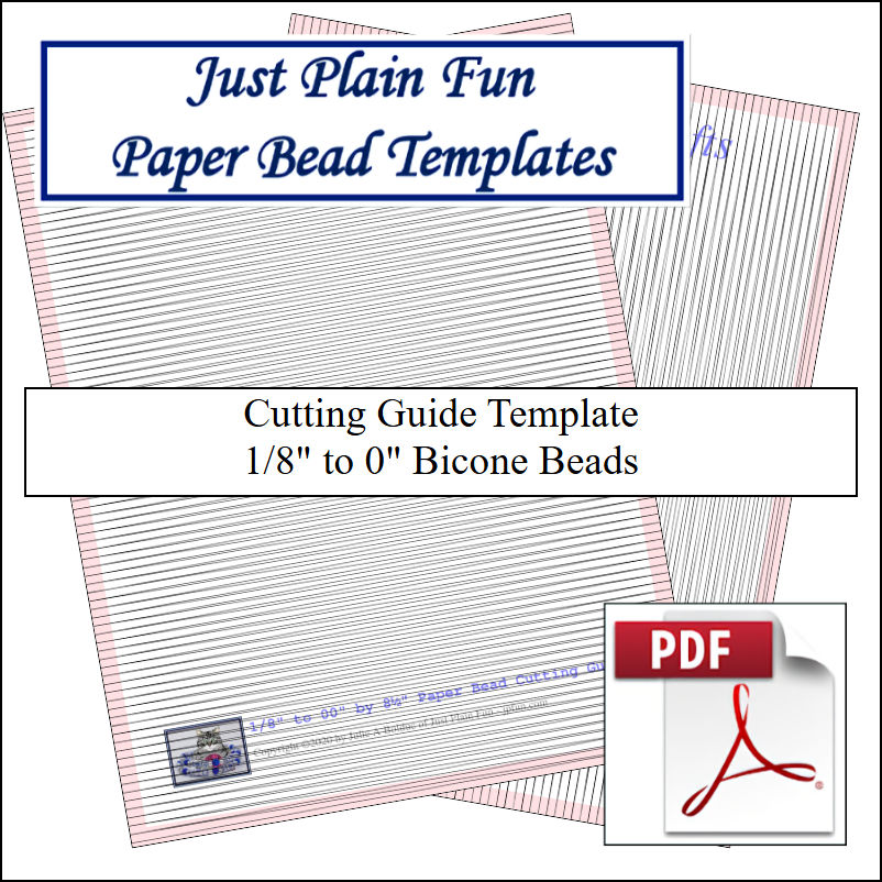 Paper Bead Templates, 1/8in to 0in Strips