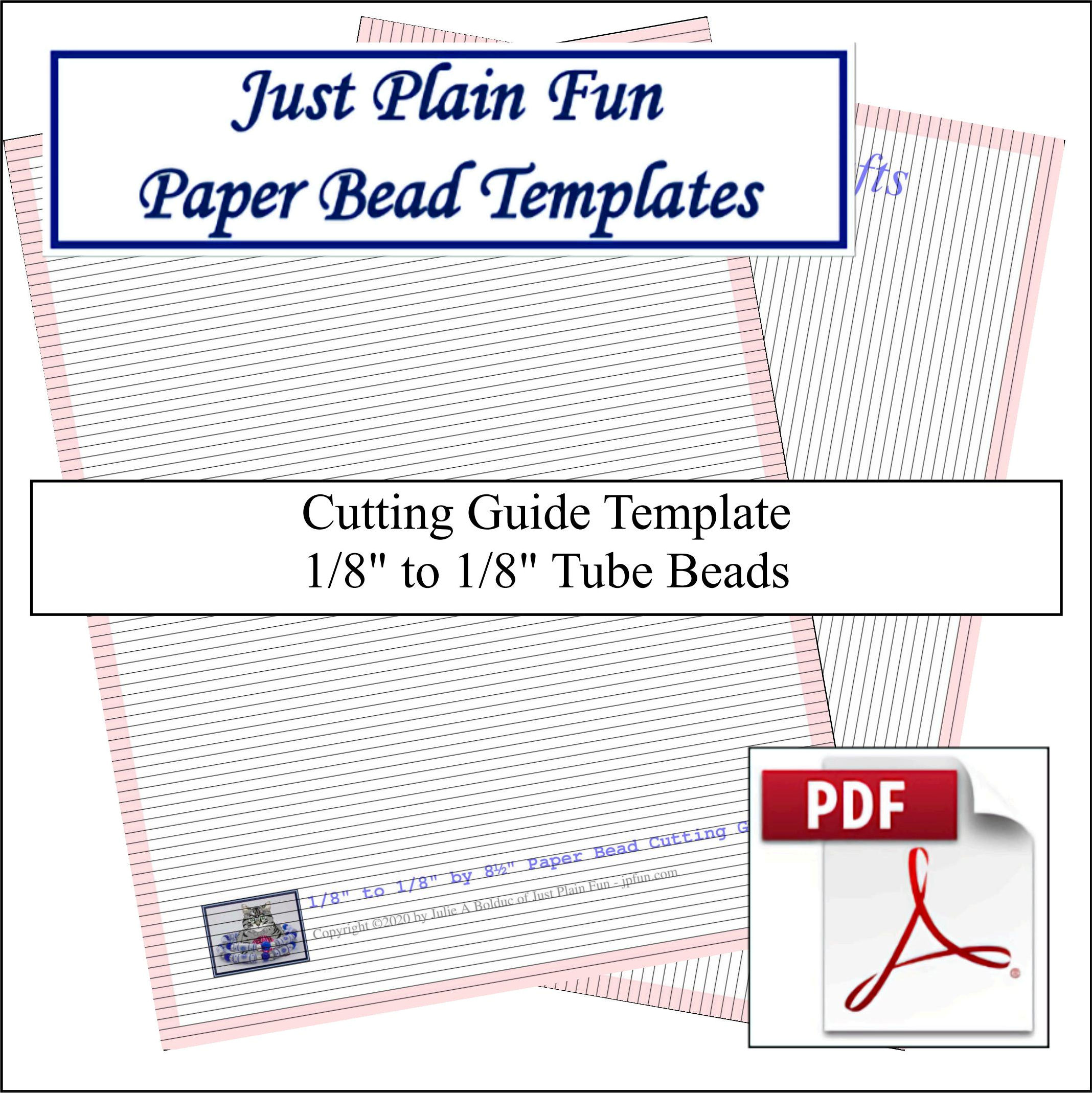 Paper Bead Templates, 1/8in to 1/8in Strips