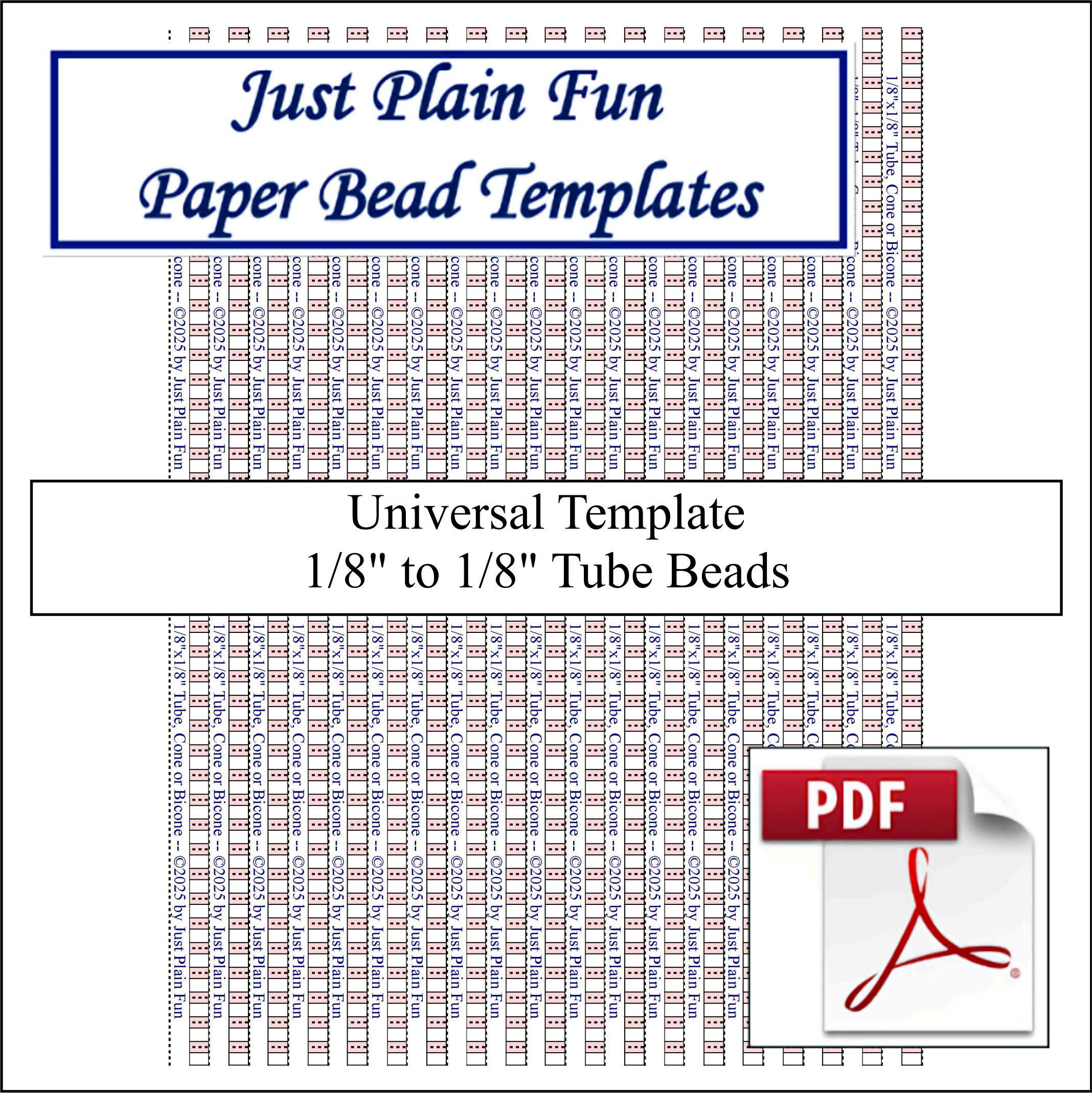 Paper Bead Templates, 1/8in to 1/8in Strips