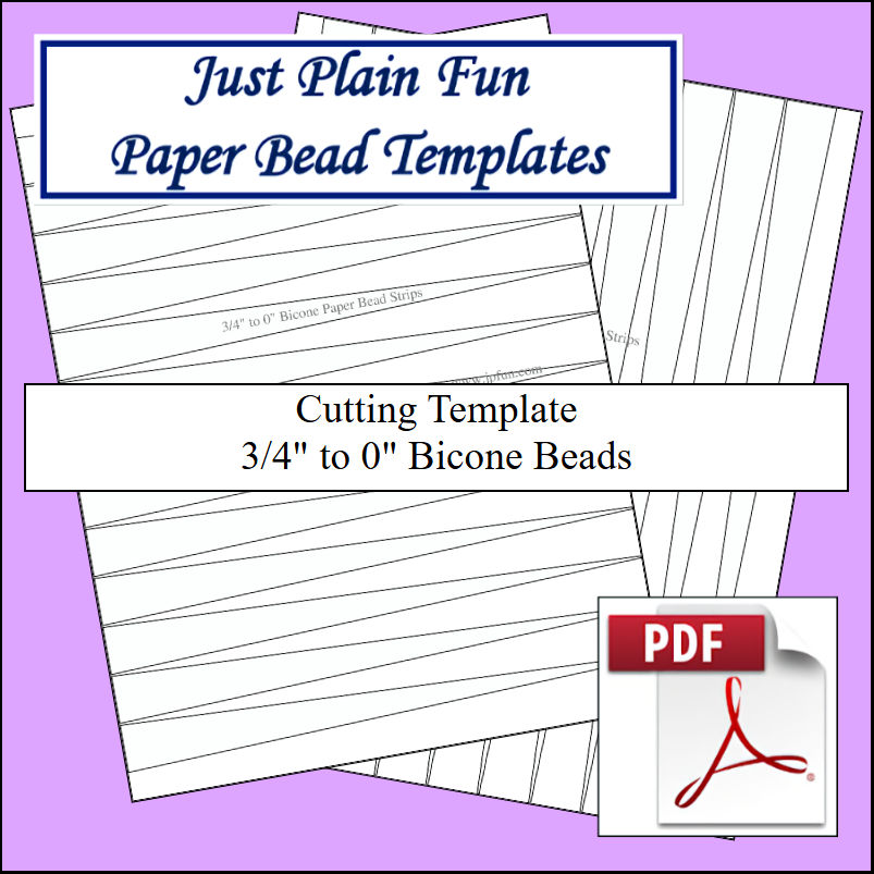 Paper Bead Templates, 3/4in to 0in Strips