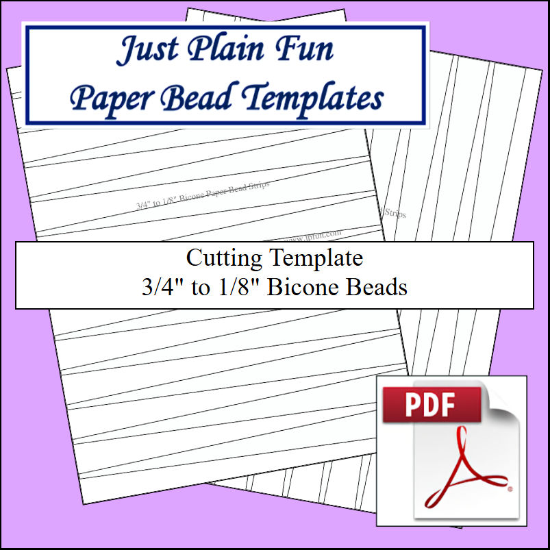 Paper Bead Templates, 3/4in to 1/8in Strips