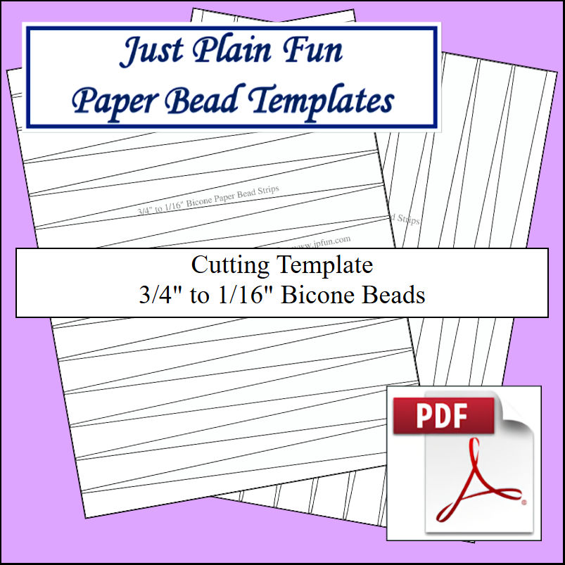 Paper Bead Templates, 3/4in to 1/16in Strips