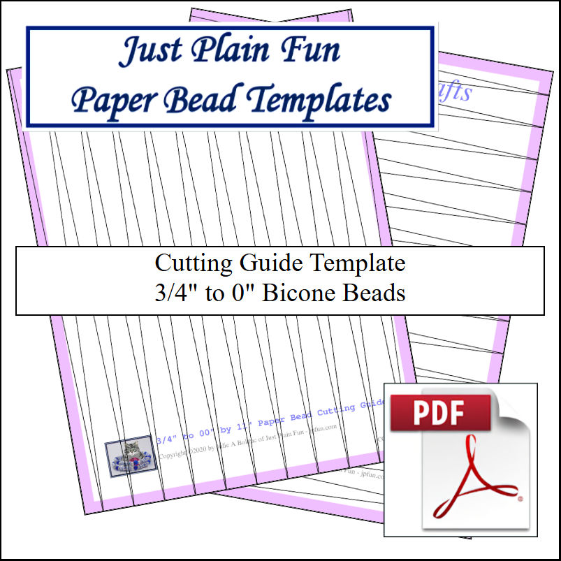 Paper Bead Templates, 3/4in to 0in Strips