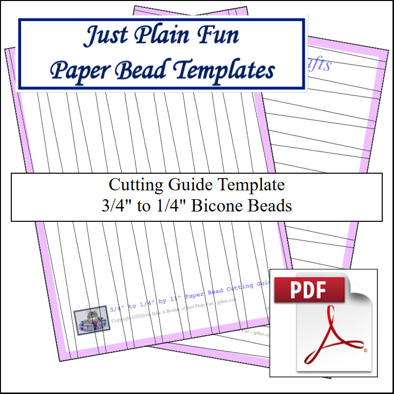 Paper Bead Templates, 3/4in to 1/4in Strips