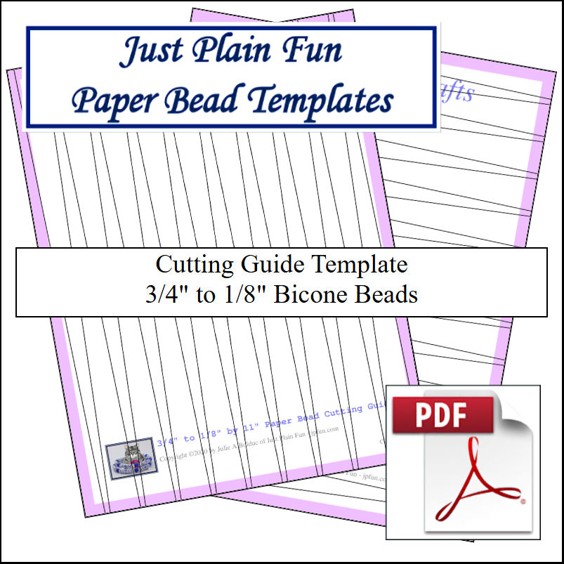 Paper Bead Templates, 3/4in to 1/8in Strips