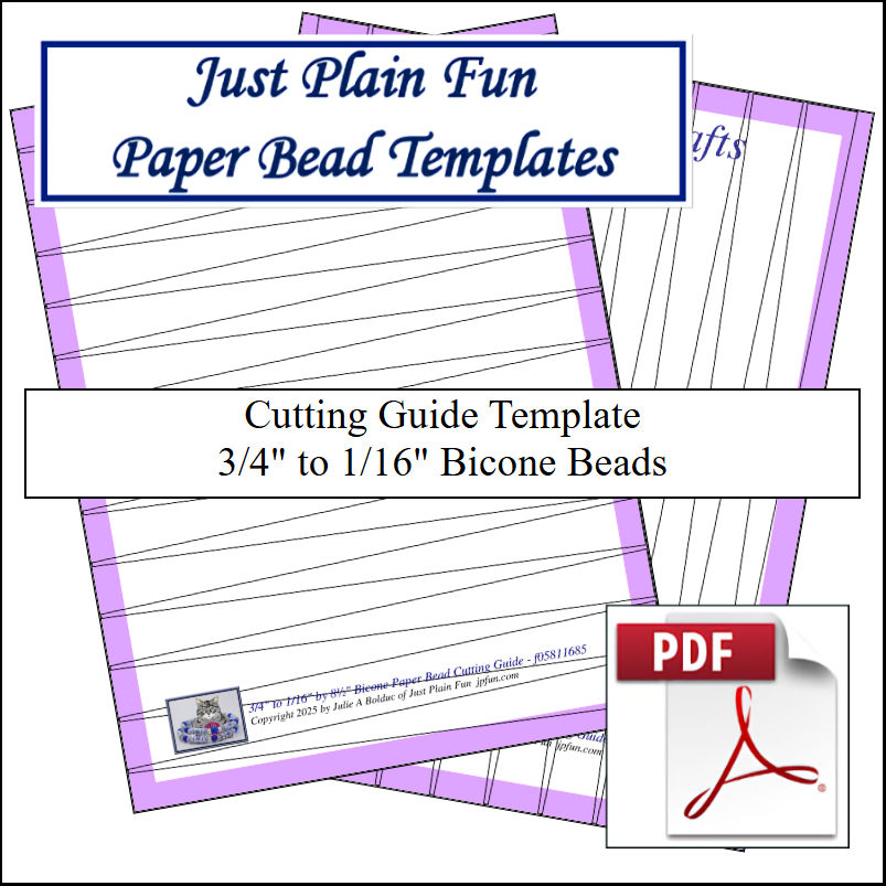 Paper Bead Templates, 3/4in to 1/16in Strips