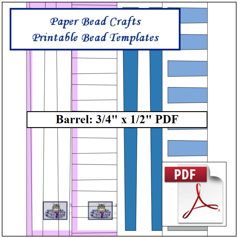 Paper Bead Templates, 3/4in x 1/2in strips