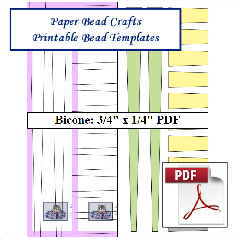 Paper Bead Templates, 3/4in x 1/4in strips