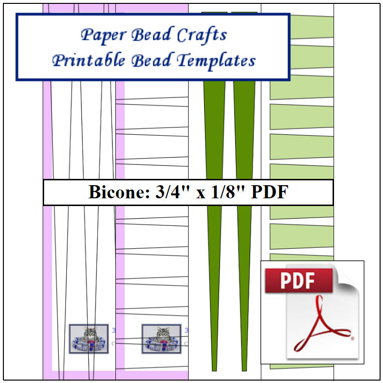 Paper Bead Templates, 3/4in x 1/8in strips