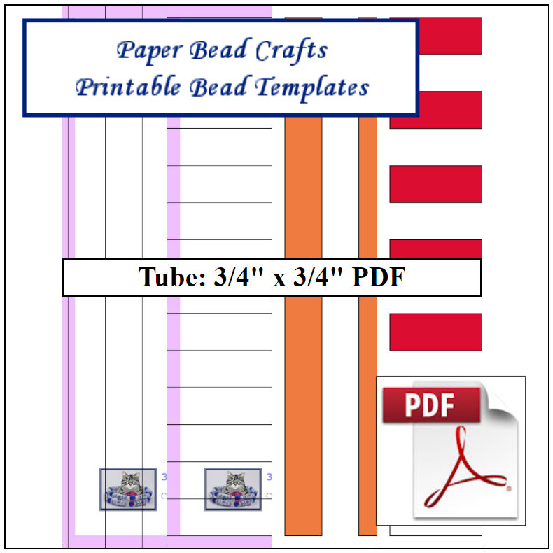 Paper Bead Templates, 3/4in x 3/4in strips