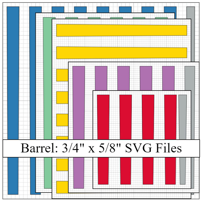Paper Bead Templates, Barrel 3/4in x 5/8in Strips
