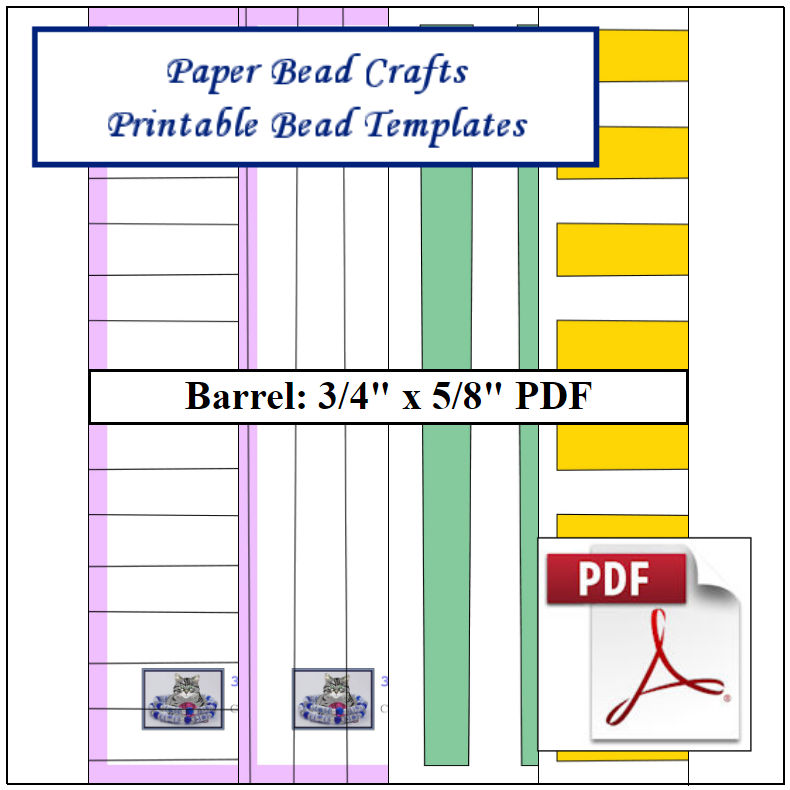Paper Bead Templates, 3/4in x 5/8in strips