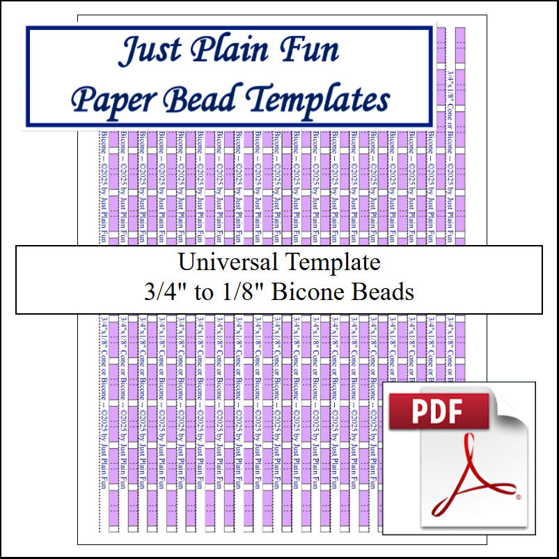 Paper Bead Templates, 3/4in to 1/8in Strips