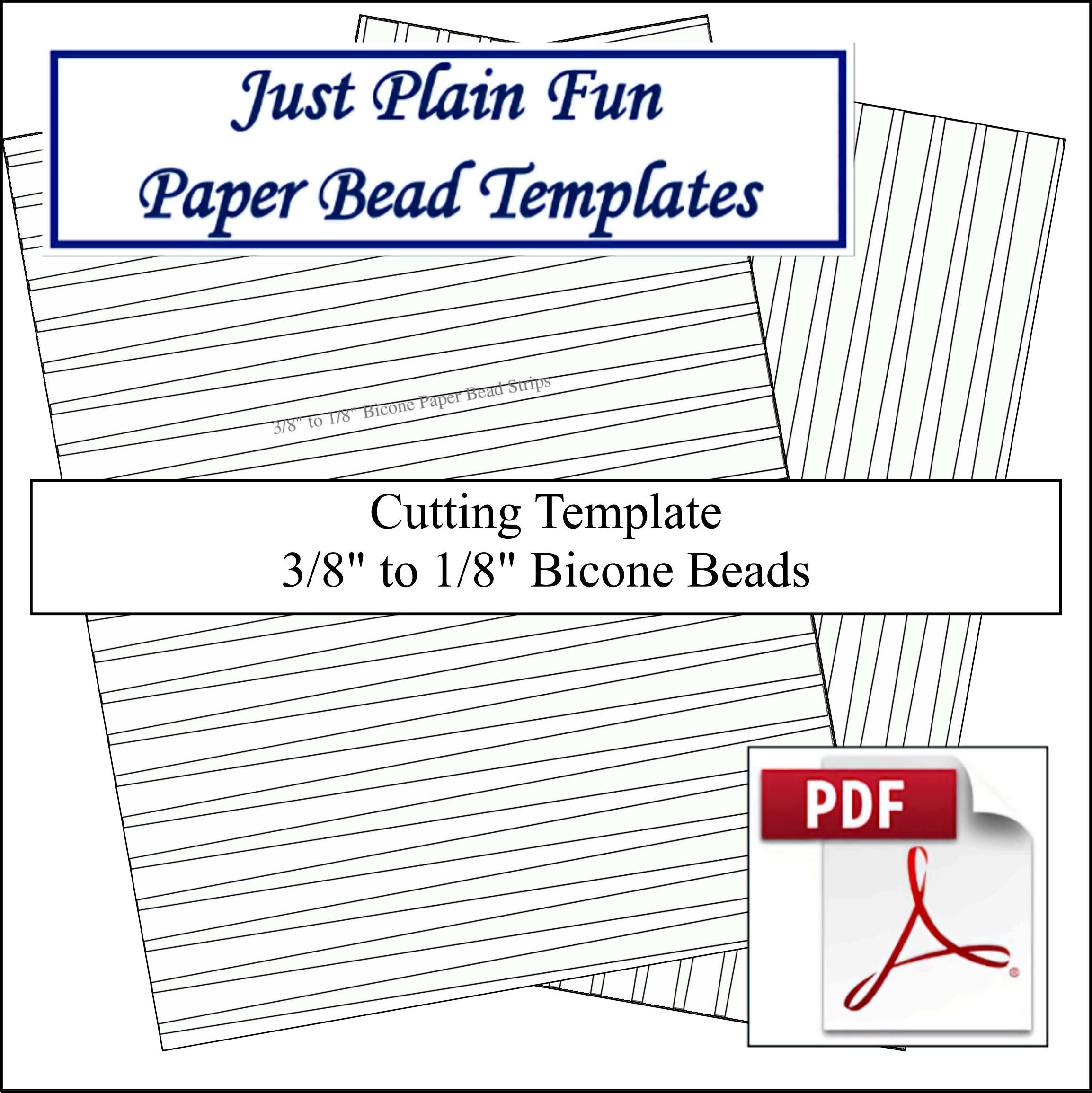 Paper Bead Templates, 3/8in to 1/8in Strips