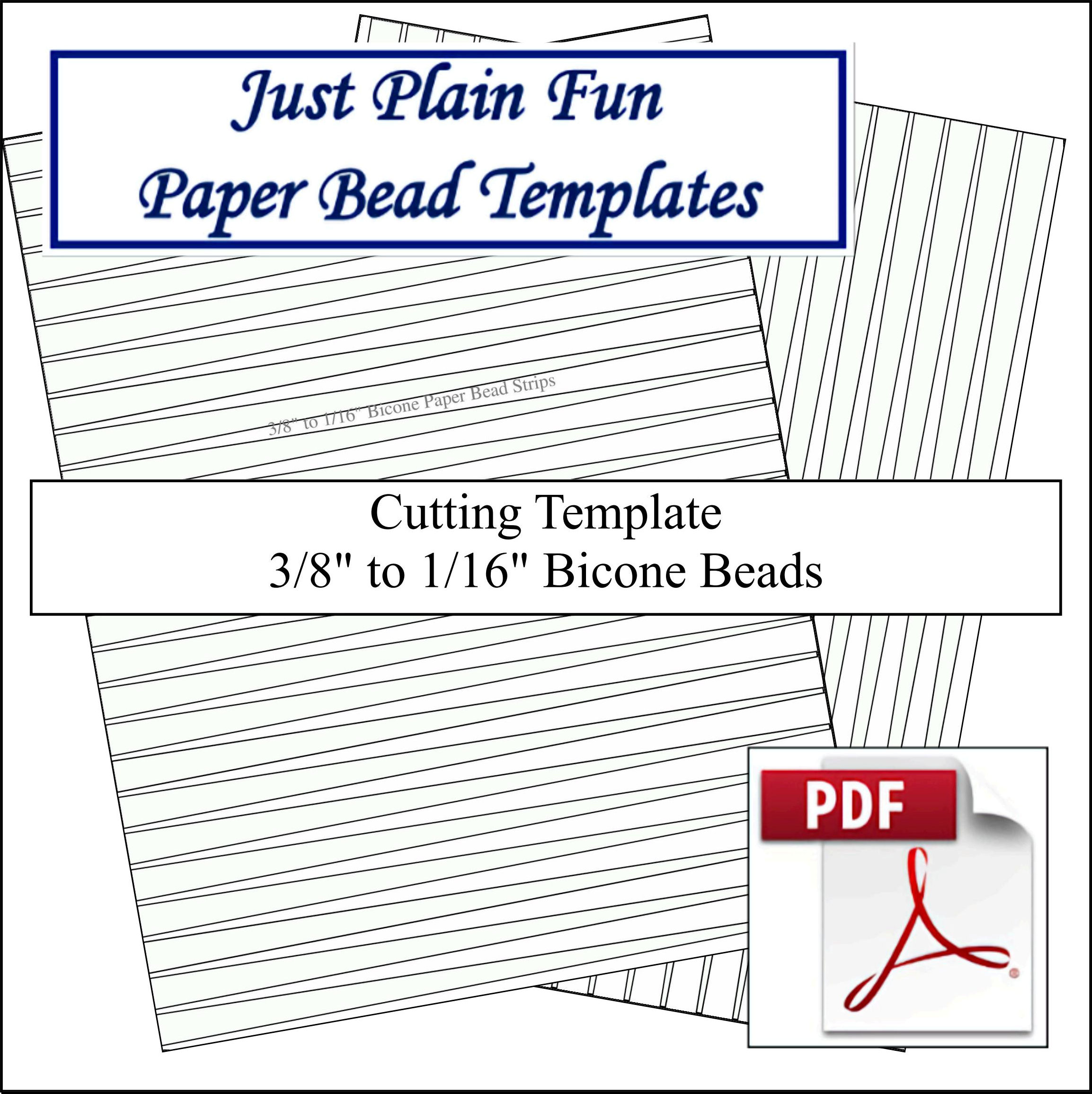 Paper Bead Templates, 3/8in to 1/16in Strips