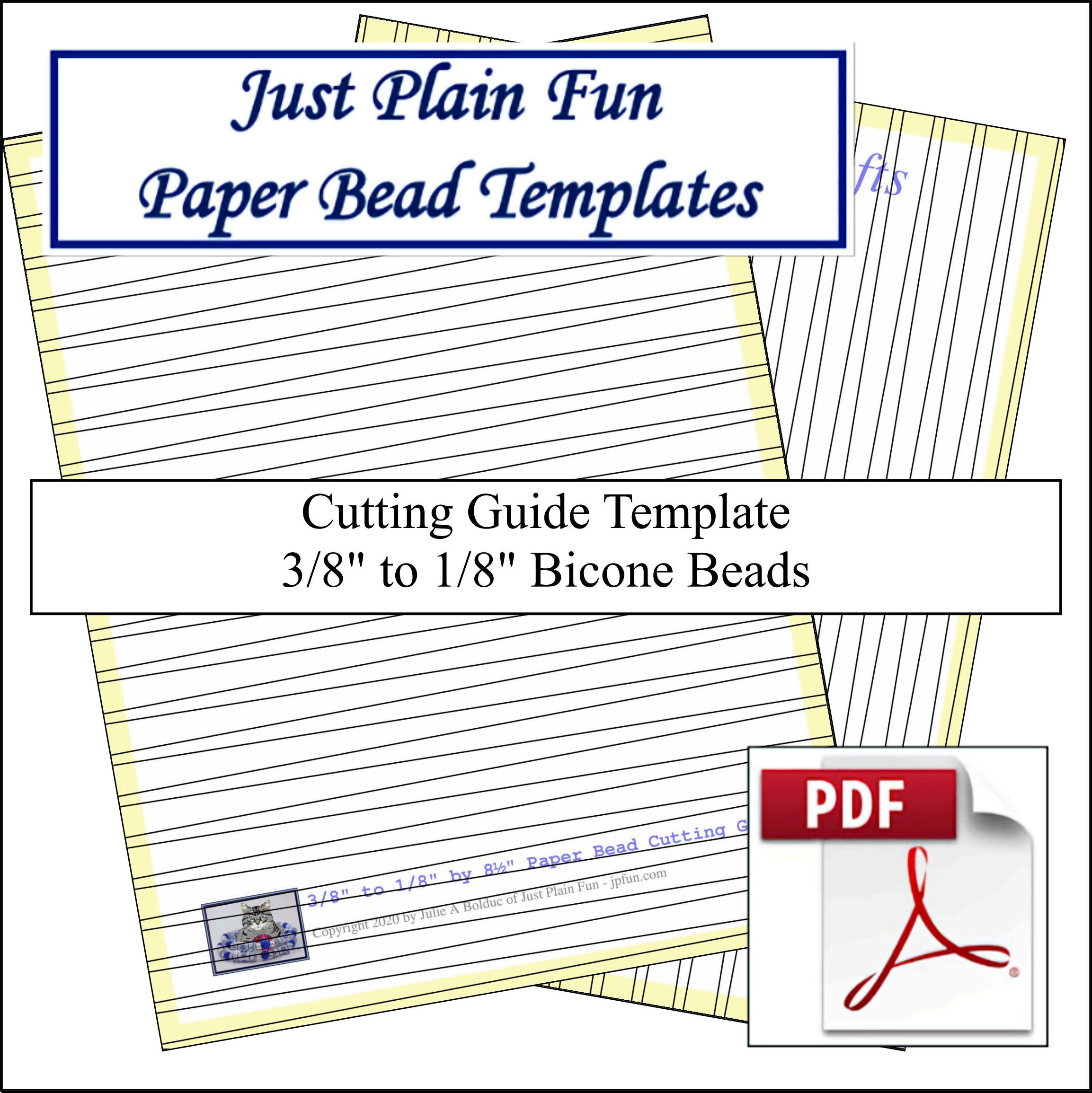 Paper Bead Templates, 3/8in to 1/8in Strips