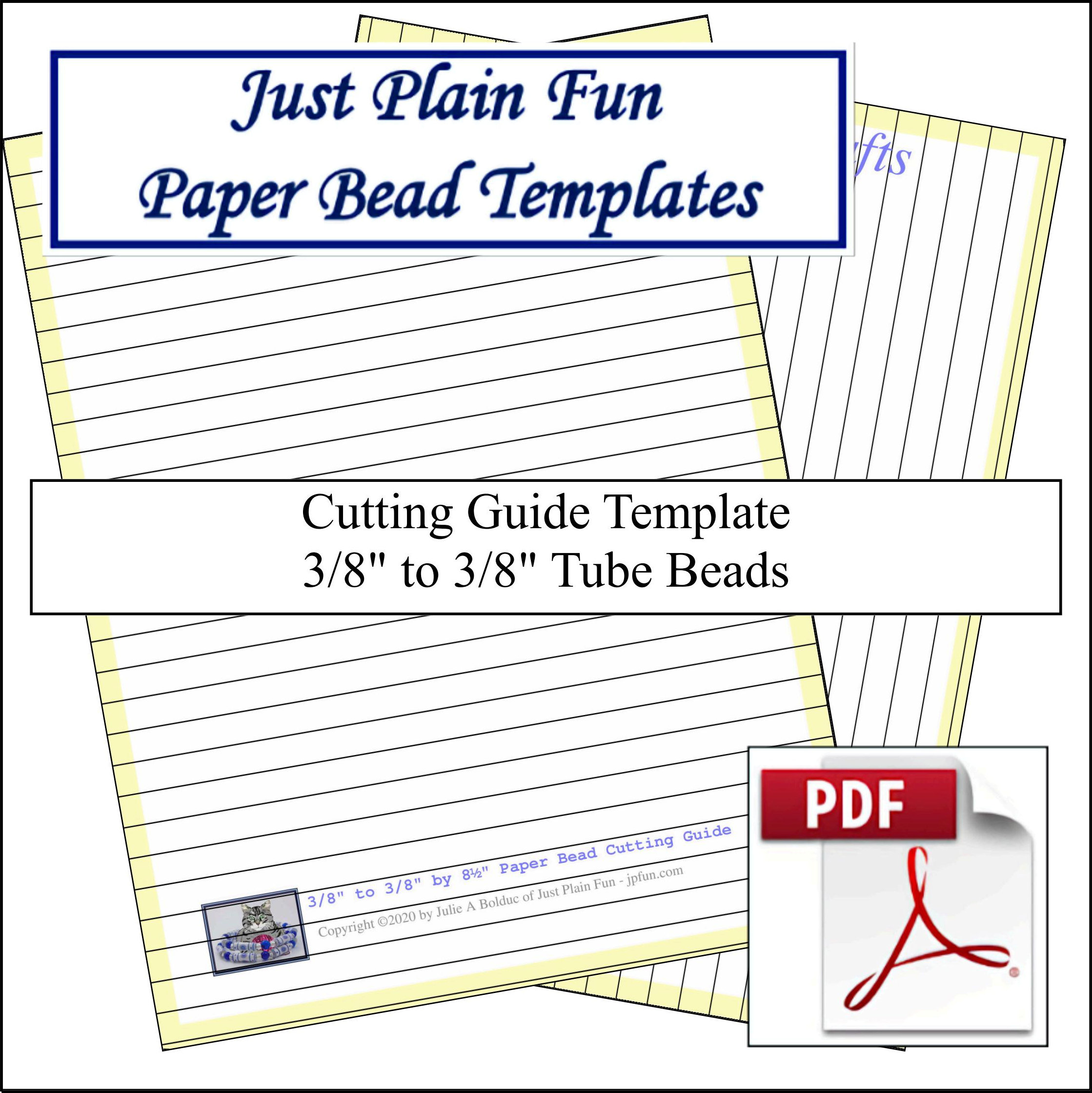 Paper Bead Templates, 3/8in to 3/8in Strips