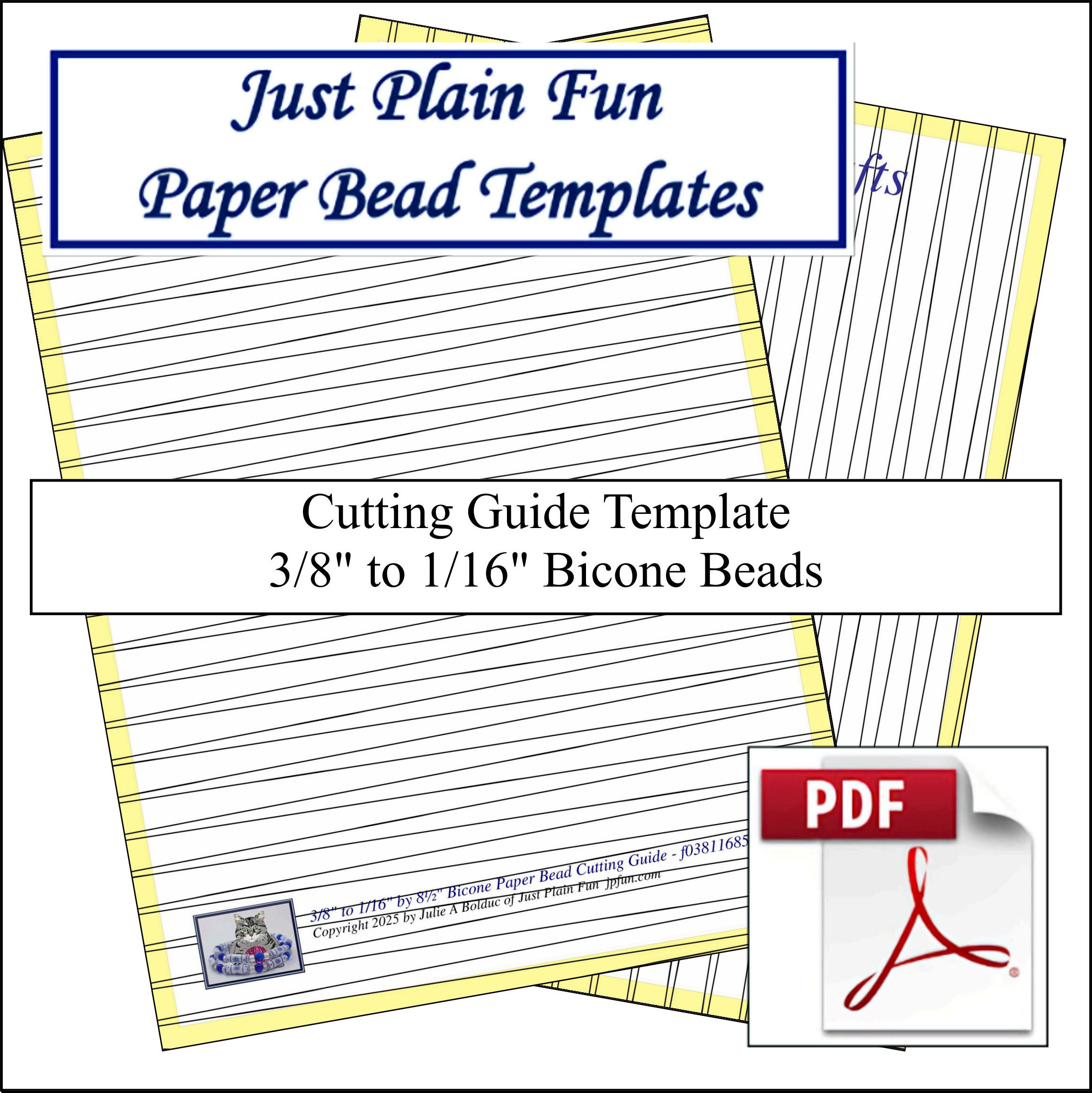 Paper Bead Templates, 3/8in to 1/16in Strips