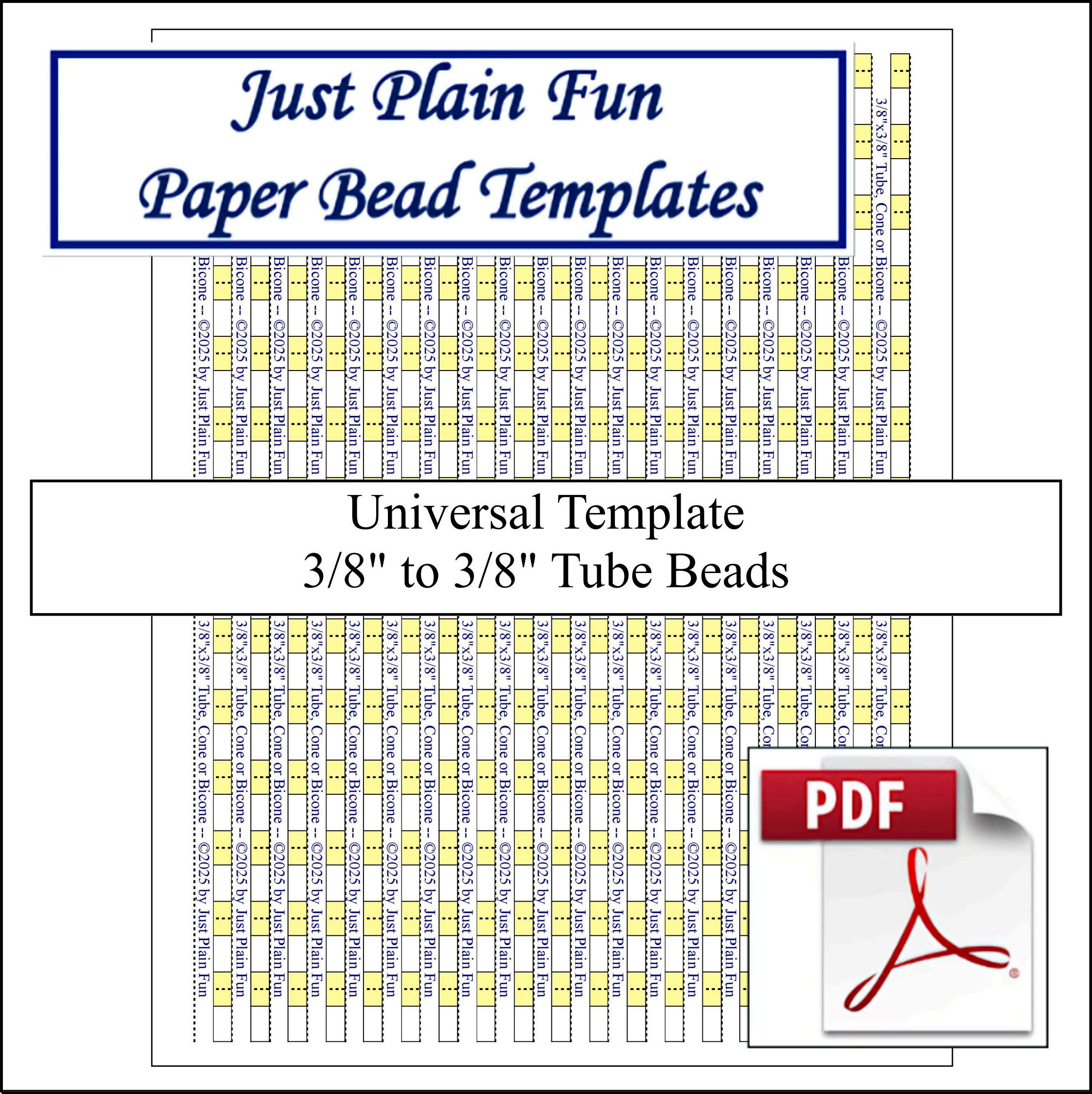 Paper Bead Templates, 3/8in to 3/8in Strips