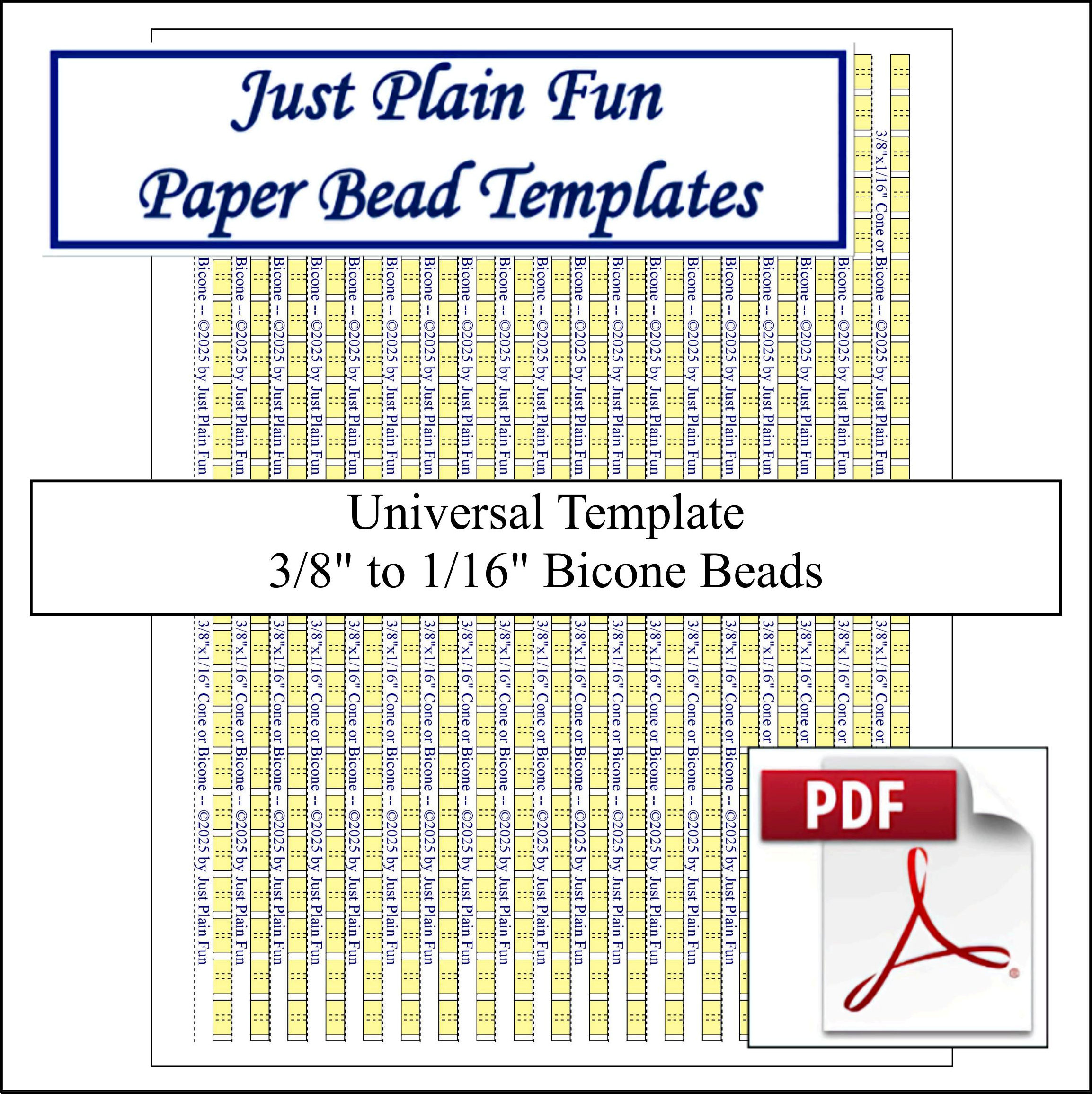 Paper Bead Templates, 3/8in to 1/16in Strips