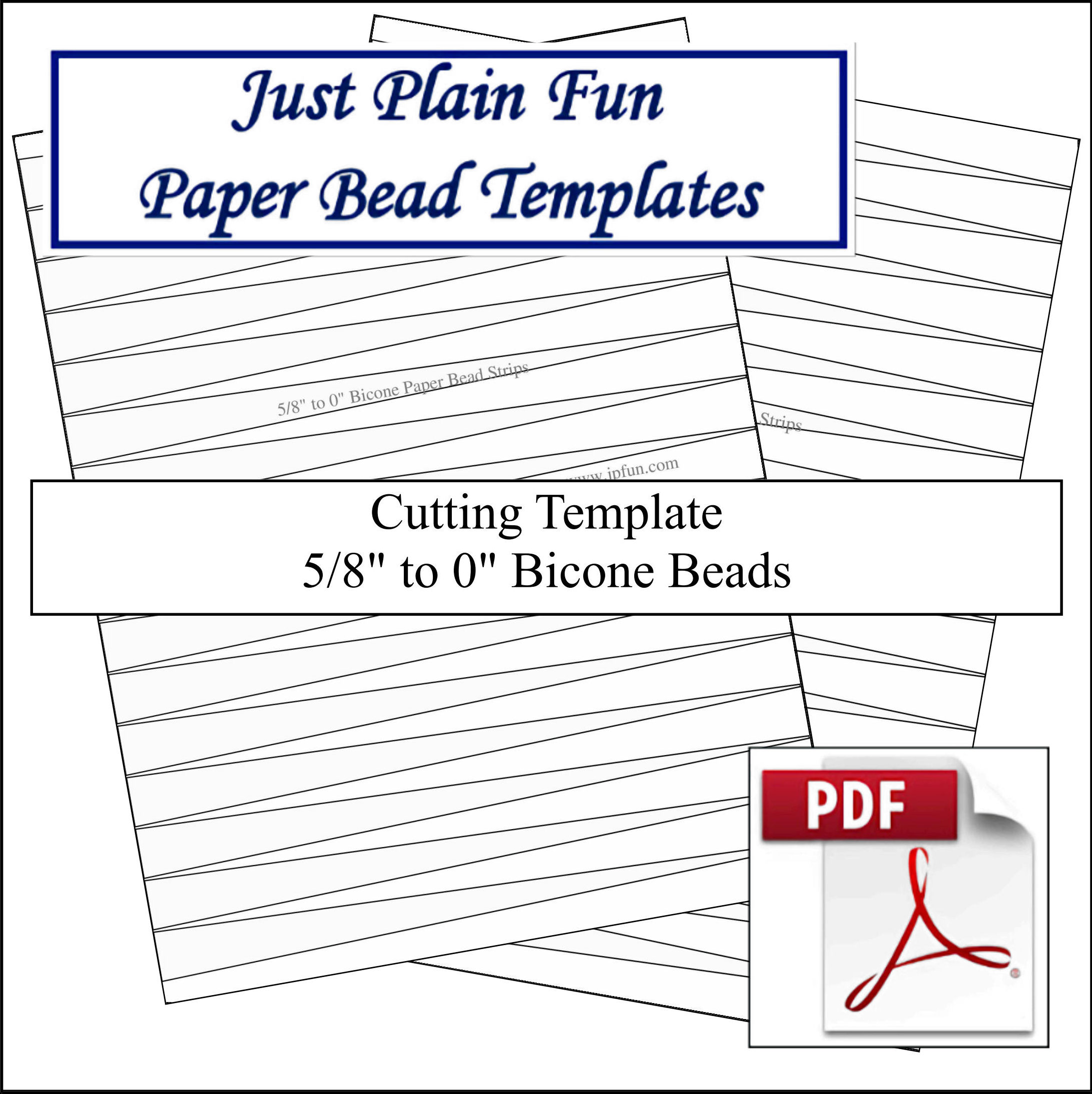 Paper Bead Templates, 5/8in to 0in Strips