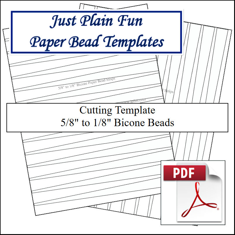 Paper Bead Templates, 5/8in to 1/8in Strips